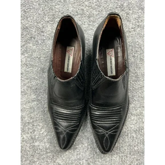 Guess by Georges Marciano Shoe Women's 6.5 Black Leather Heel Boot Italian Made - Picture 4 of 8